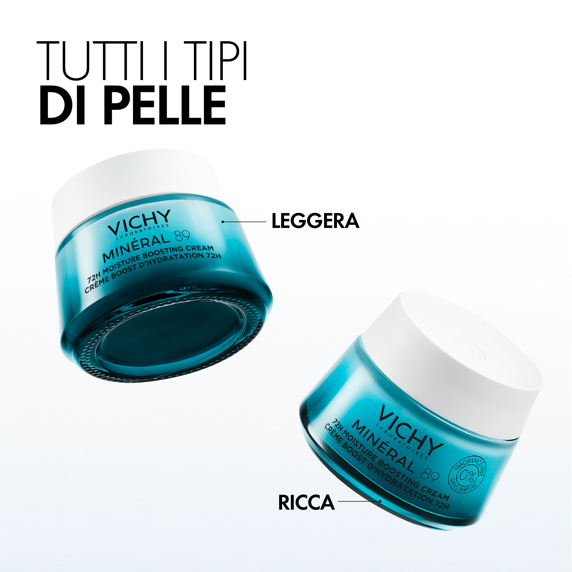 Vichy Minéral 89 Crema Boost Idratazione 72H Leggera per tutti i tipi di pelle 50ml