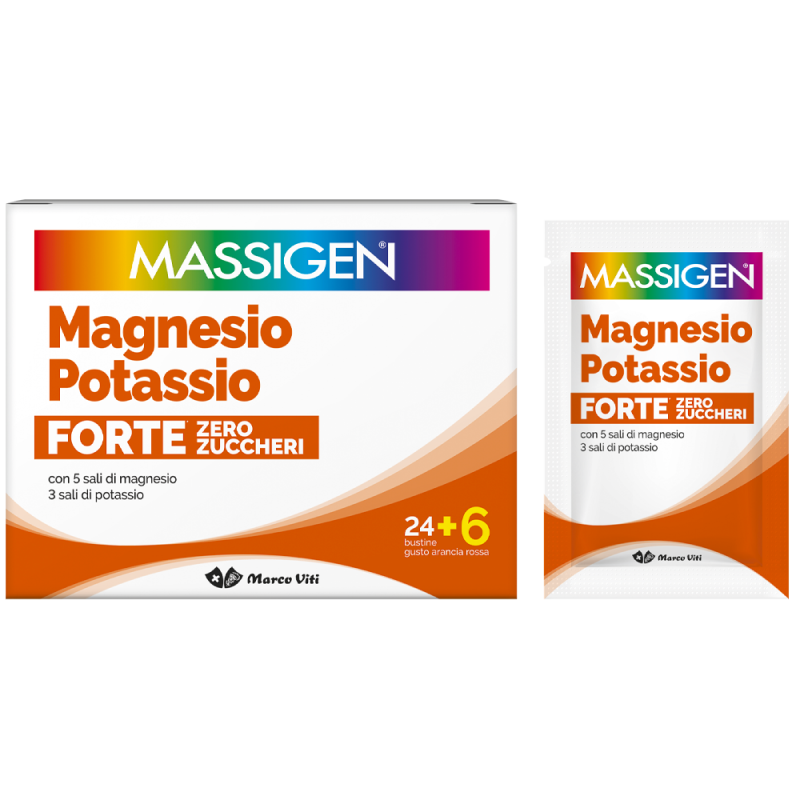 MASSIGEN MAGNESIO E POTASSIO FORTE Zero Zucchero 24 buste