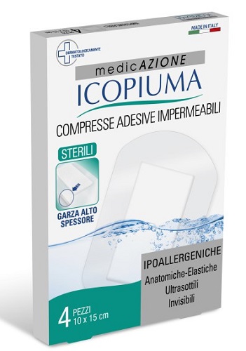 ICOPIUMA compresse adesive impermeabili sterili post-operatorie 10x15 cm 4 pz