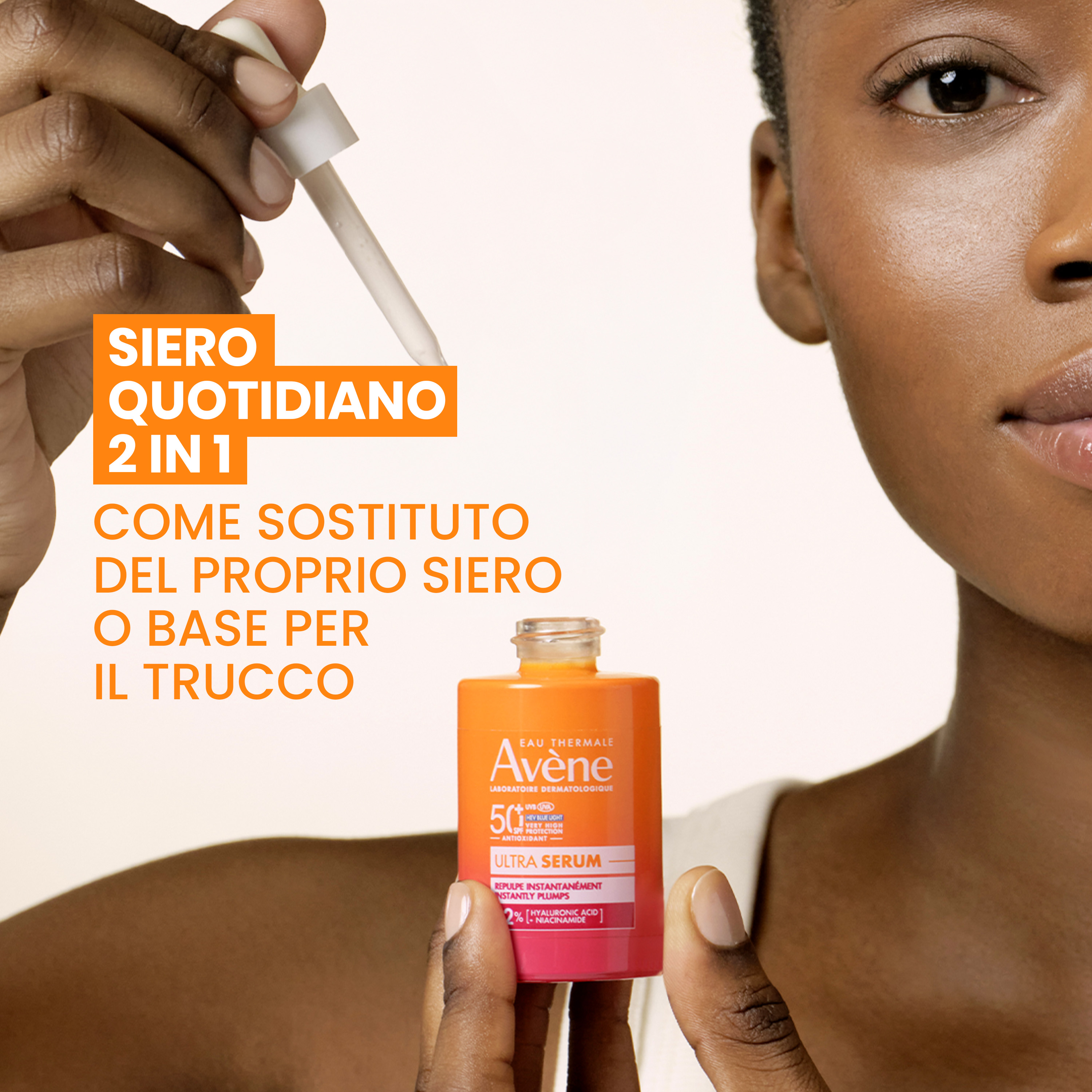 Avène Eau Thermale Ultra Siero SPF50+ Rimpolpante - Protezione Solare Molto Alta Viso 30 ml