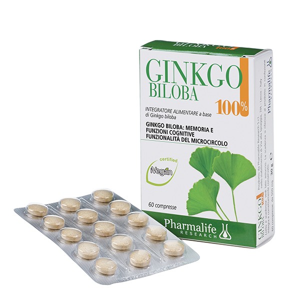 Pharma Life Ginkgo Biloba 100% Integratore Per Il Microcircolo 60 Compresse