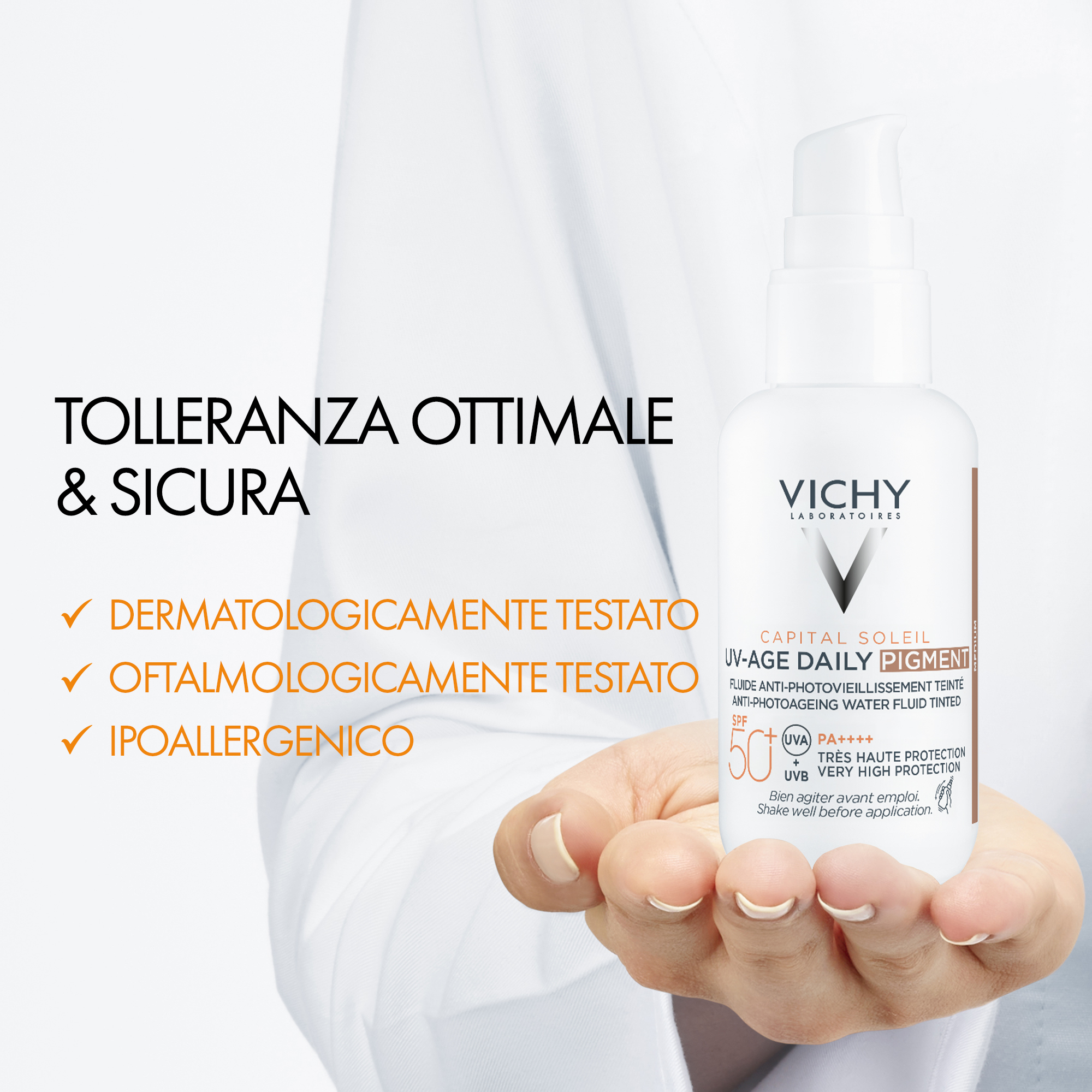 Vichy Capital Soleil UV-Age Daily PIGMENT MEDIUM SPF50+ Protezione elevata 40 ml
