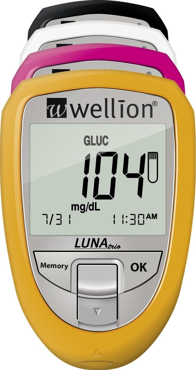 WELLION LUNA TRIO GIALLO KIT MISURATORE 