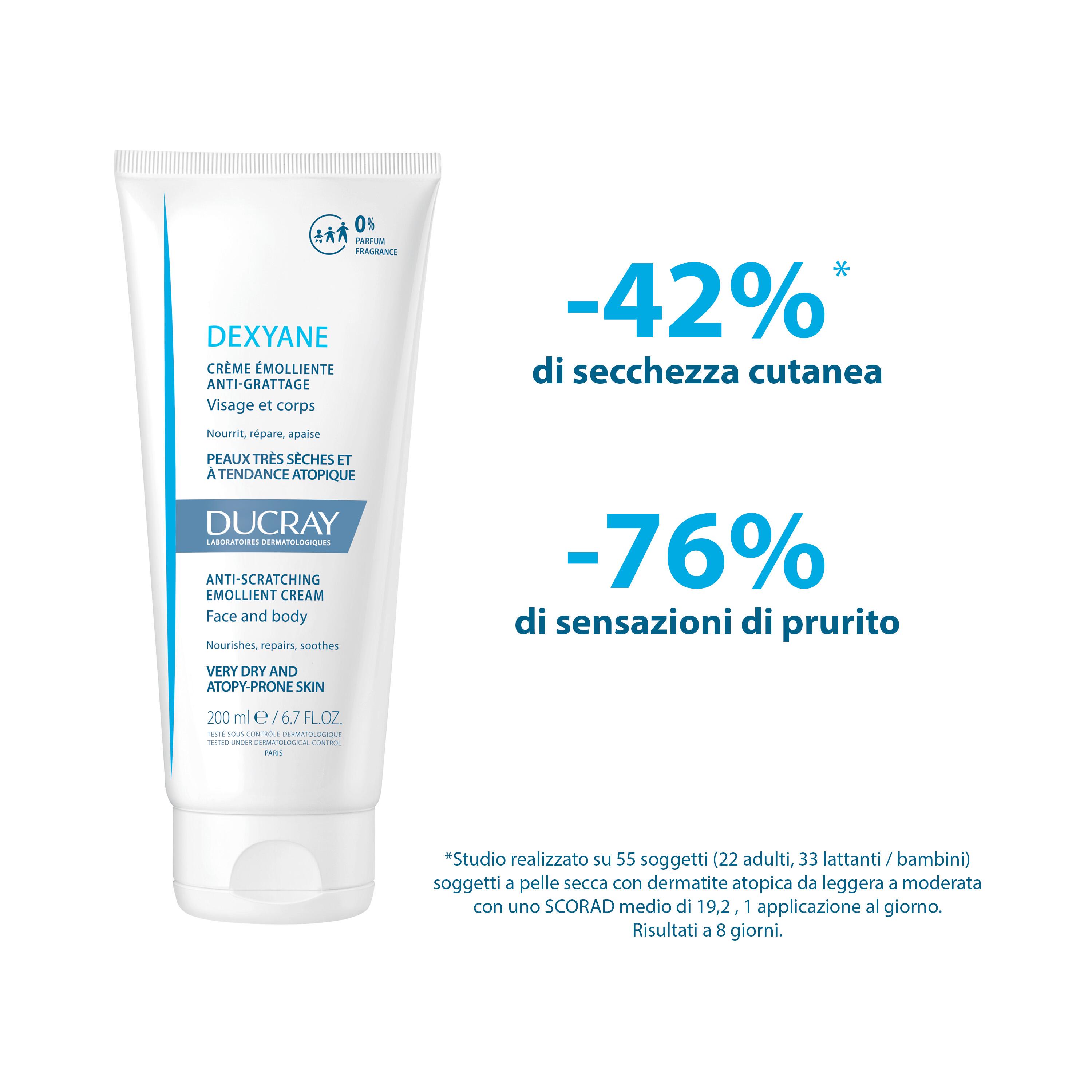 Ducray Dexyane - Crema Emolliente Anti-Grattage Viso E Corpo 200 ml