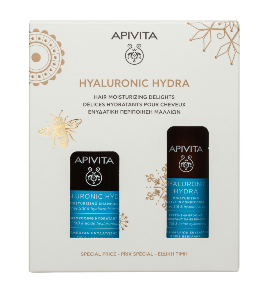 Apivita Hyaluronic Hydra Cofanetto Regalo - Shampoo Idratante 250 ml + Balsamo Idratante Leave-In Shampoo Idratante 100 ml