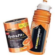 Hydrafit - Integratore energetico - gusto arancia rossa - barattolo da 400 g con borraccia in omaggio