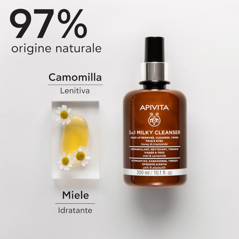 APIVITA - Latte Detergente 3 in 1 per Viso e Occhi 