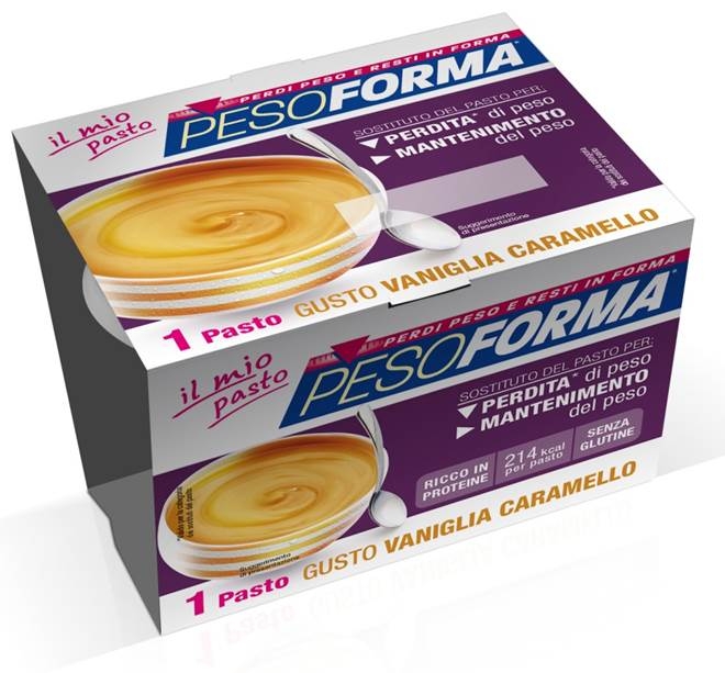 Pesoforma Coppa Singola Gusto Vaniglia Caramello - 1 Pasto sostitutivo per perdita e mantenimento del peso corporeo 