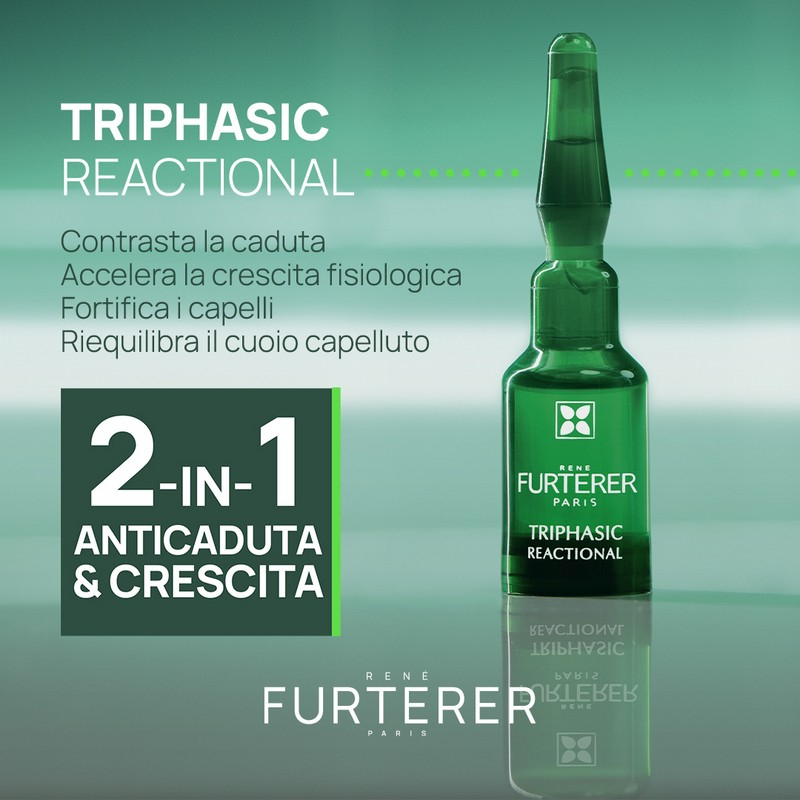 TRIPHASIC René Furterer Triphasic  Reactional Trattamento 2-in-1 anticaduta & crescita, caduta reazionale, 12 unitàCOFF12AMP