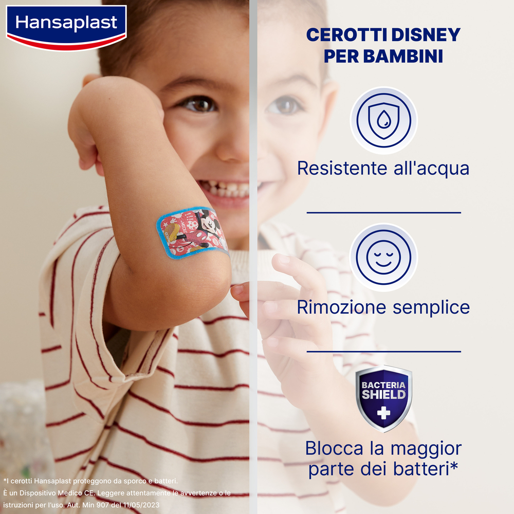 Hansaplast Cerotti Disney, Cerotti bambini impermeabili e delicati, 20 pezzi in 2 formati