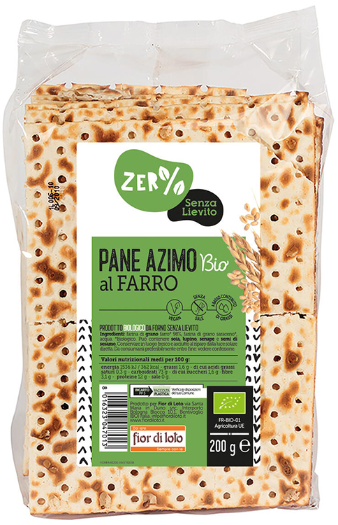 ZERO % GLUTINE Pane Azzimo Farro 200g