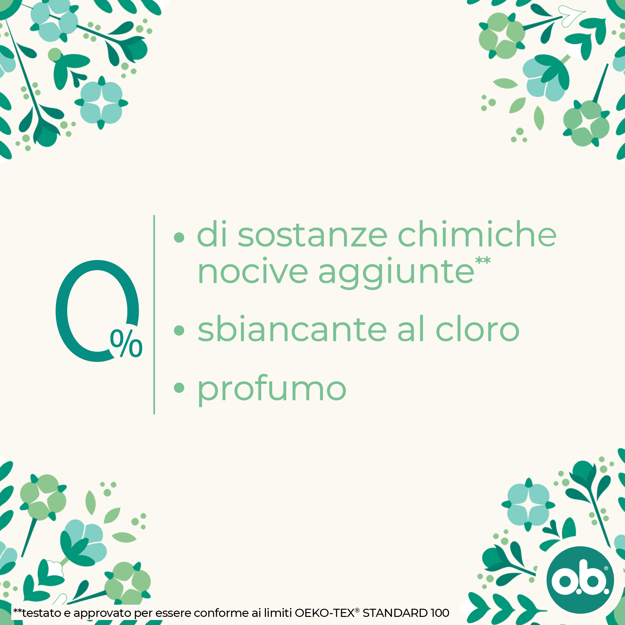 o.b. Assorbenti Interni Organic Normal 100% Cottone Biologico per flusso normale 16 tamponi