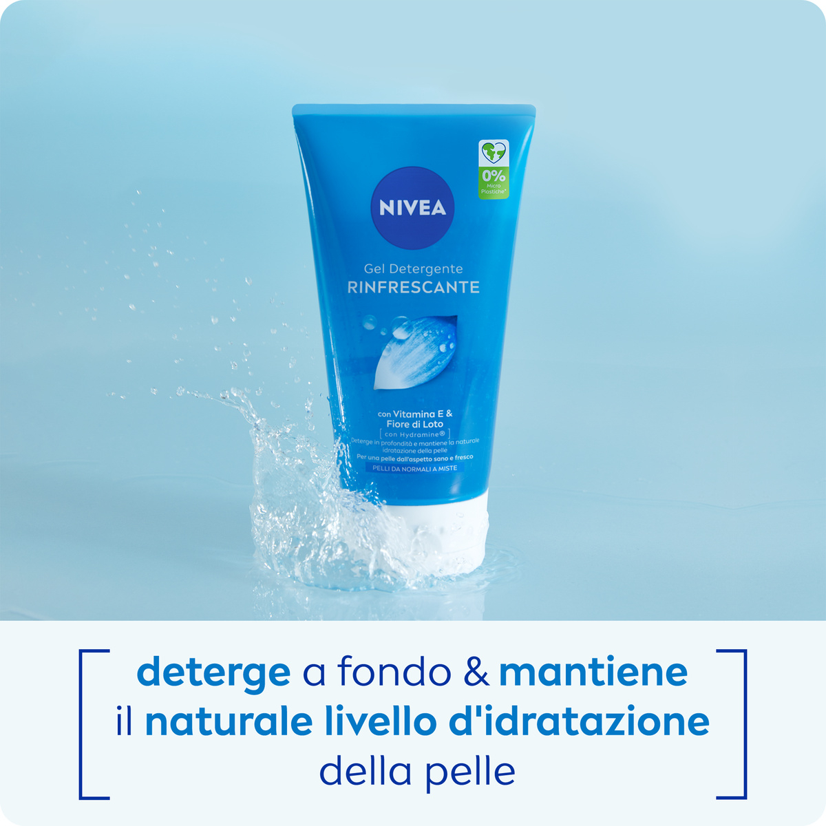 Nivea Gel Detergente Rinfrescante 150 ml, Detergente viso per una pelle detersa e rivitalizzata