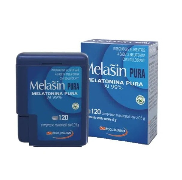 Melasin Pura melatonina pura al 99% utile per il sonno 120 compresse