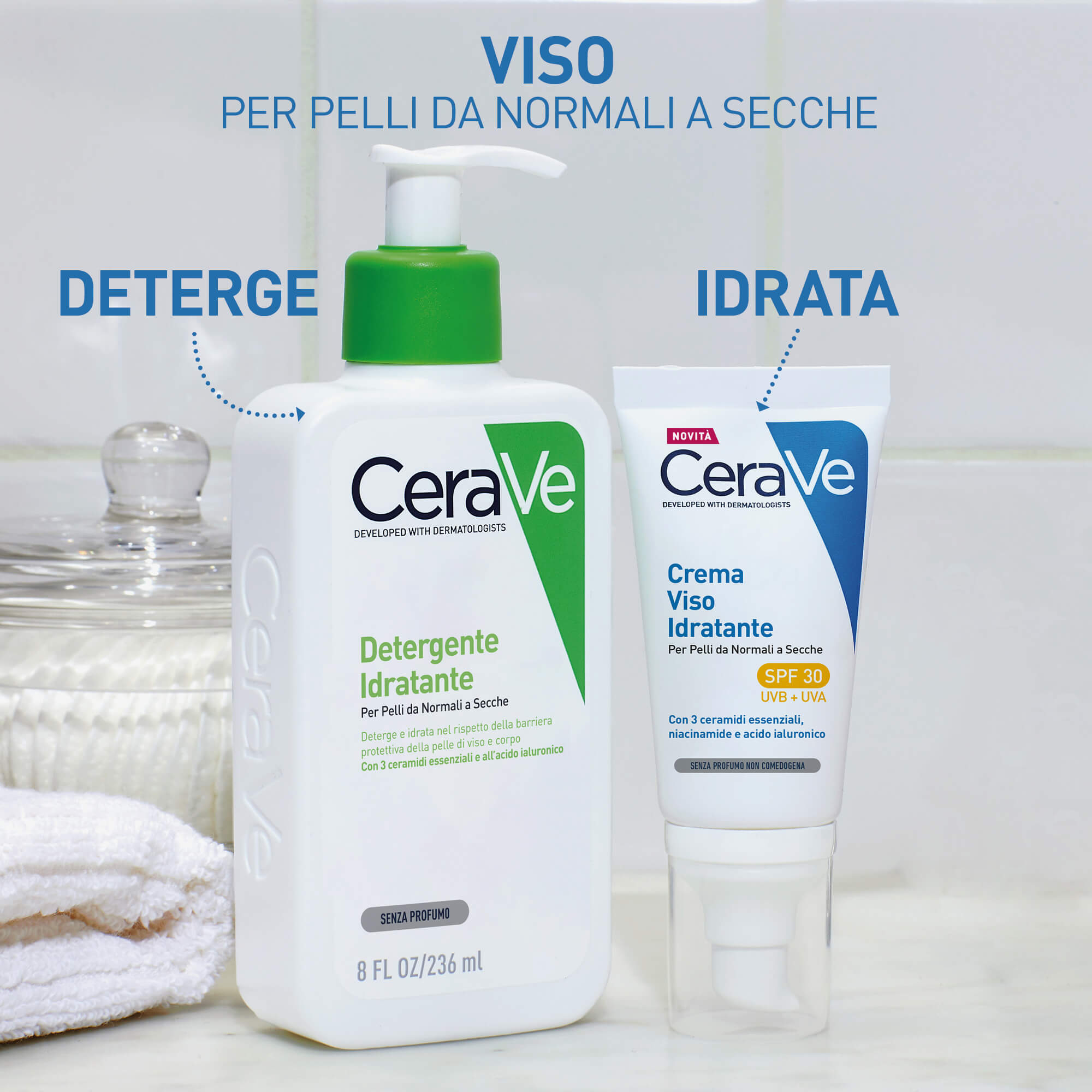 CeraVe Crema Viso Idratante SPF30 24 ore con acido ialuronico 52 ml