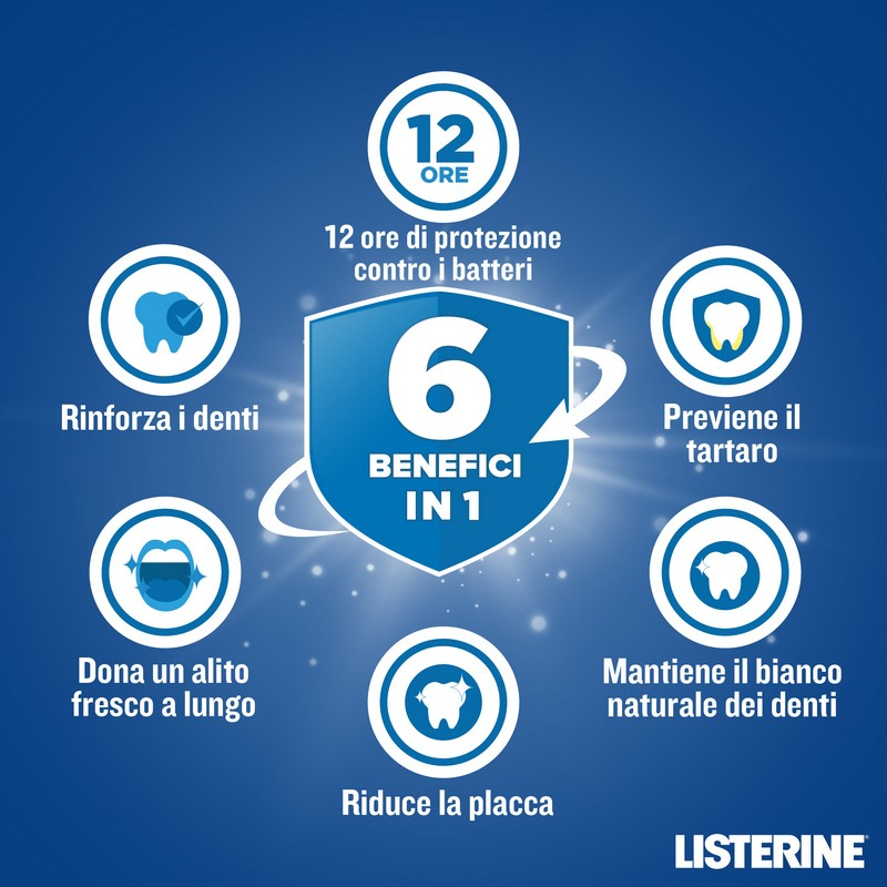 Listerine Colluttorio, Total Care, Protezione Tartaro, 500ml