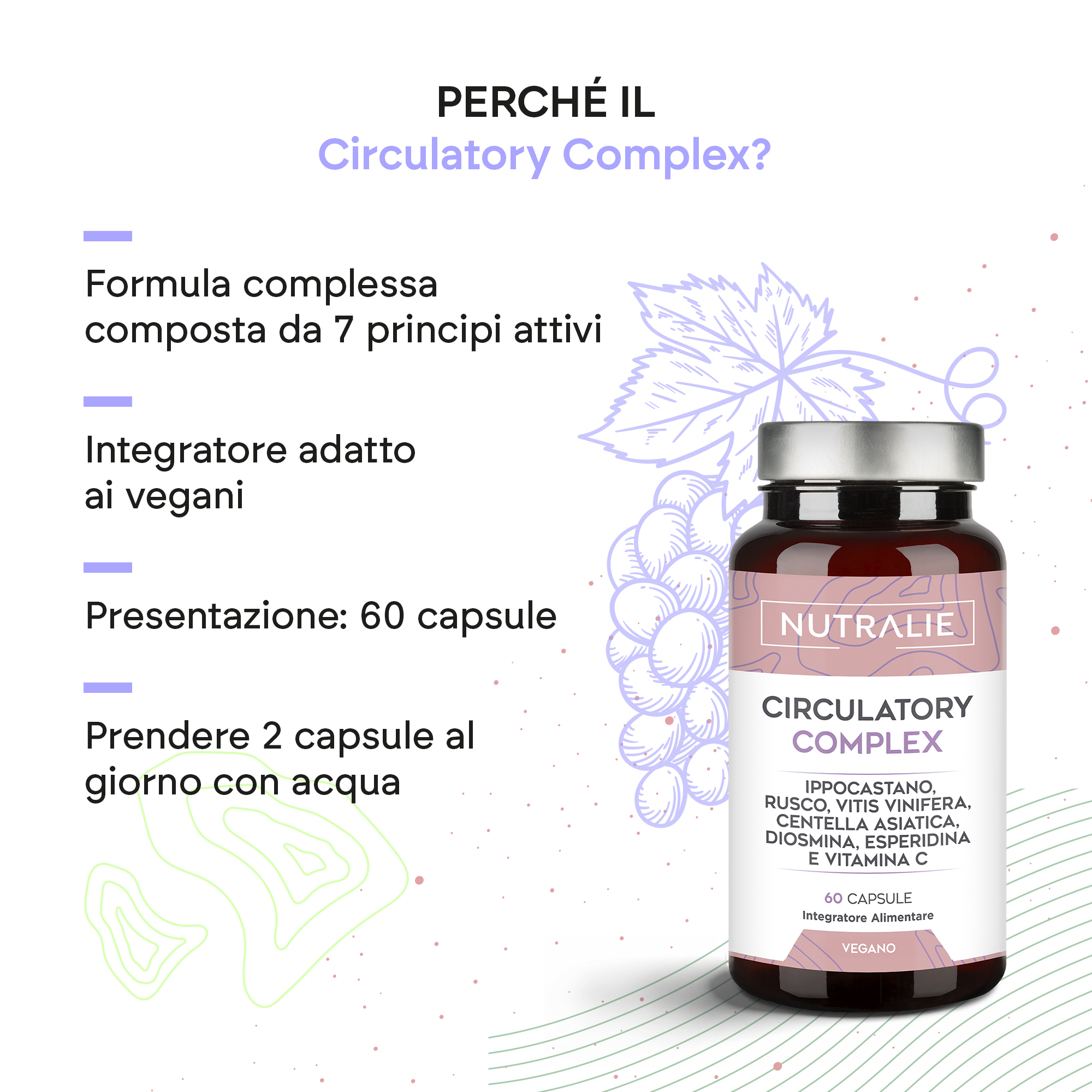 Nutralie Circulatory Complex 60 Capsule - Integratore Per Il Microcircolo