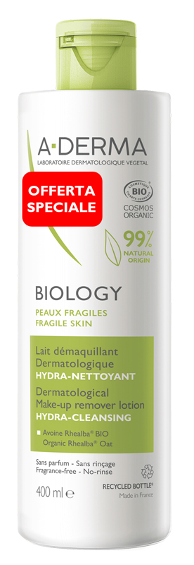 A-DERMA BIOLOGY Latte Struccante Idra Detergente 400mL