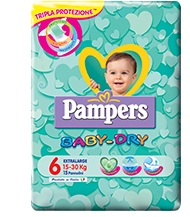 PAMPERS BABY DRY DOWN XL 15PZ