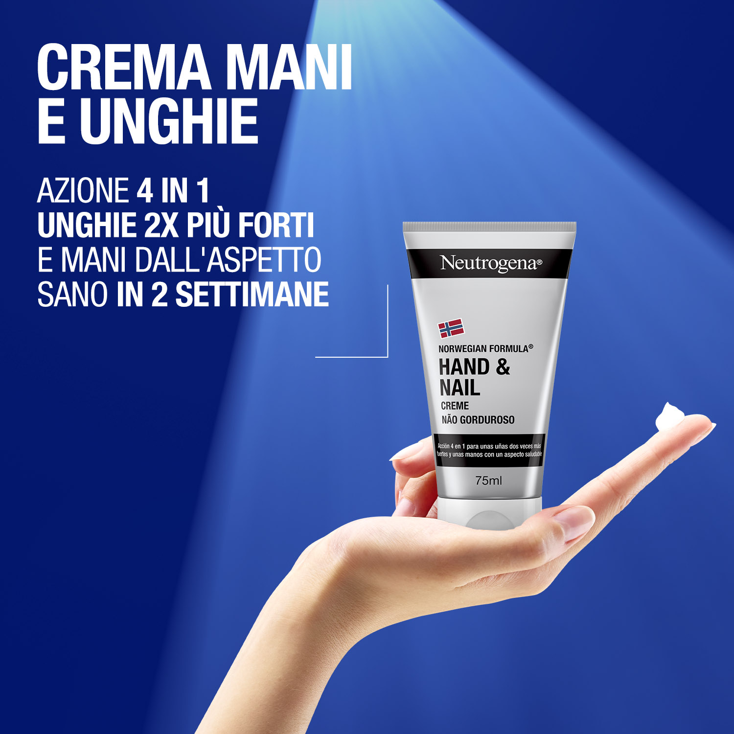 Neutrogena Formula Norvegese Crema Mani e Unghie formula 4 in 1 con Glicerina e Vitamina E 75 ml