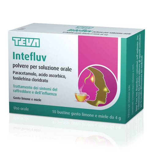 Intefluv 4mg Polvere per Soluzione Orale 10 Bustine Gusto Limone Miele
