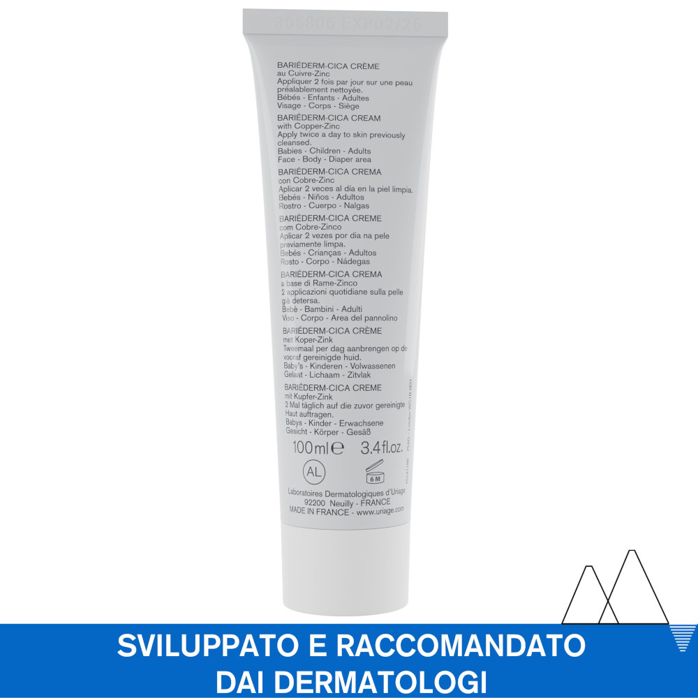 URIAGE BARIÉDERM-CICA Crema dermatologica multiuso per la riparazione della pelle 100 ml