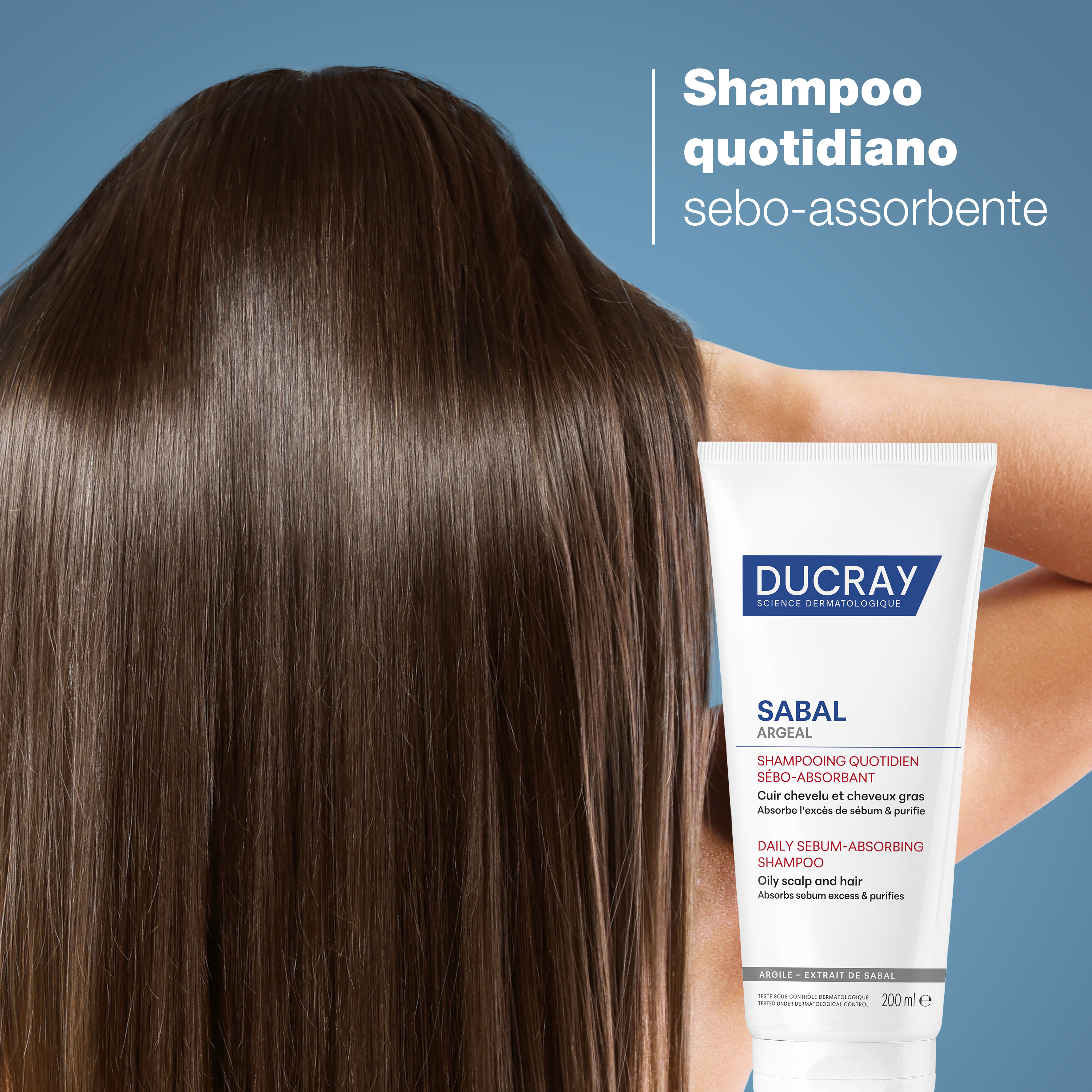 Ducray Sabal Argeal  Shampoo sebo-assorbente, detergente uso quotidiano 200ml
