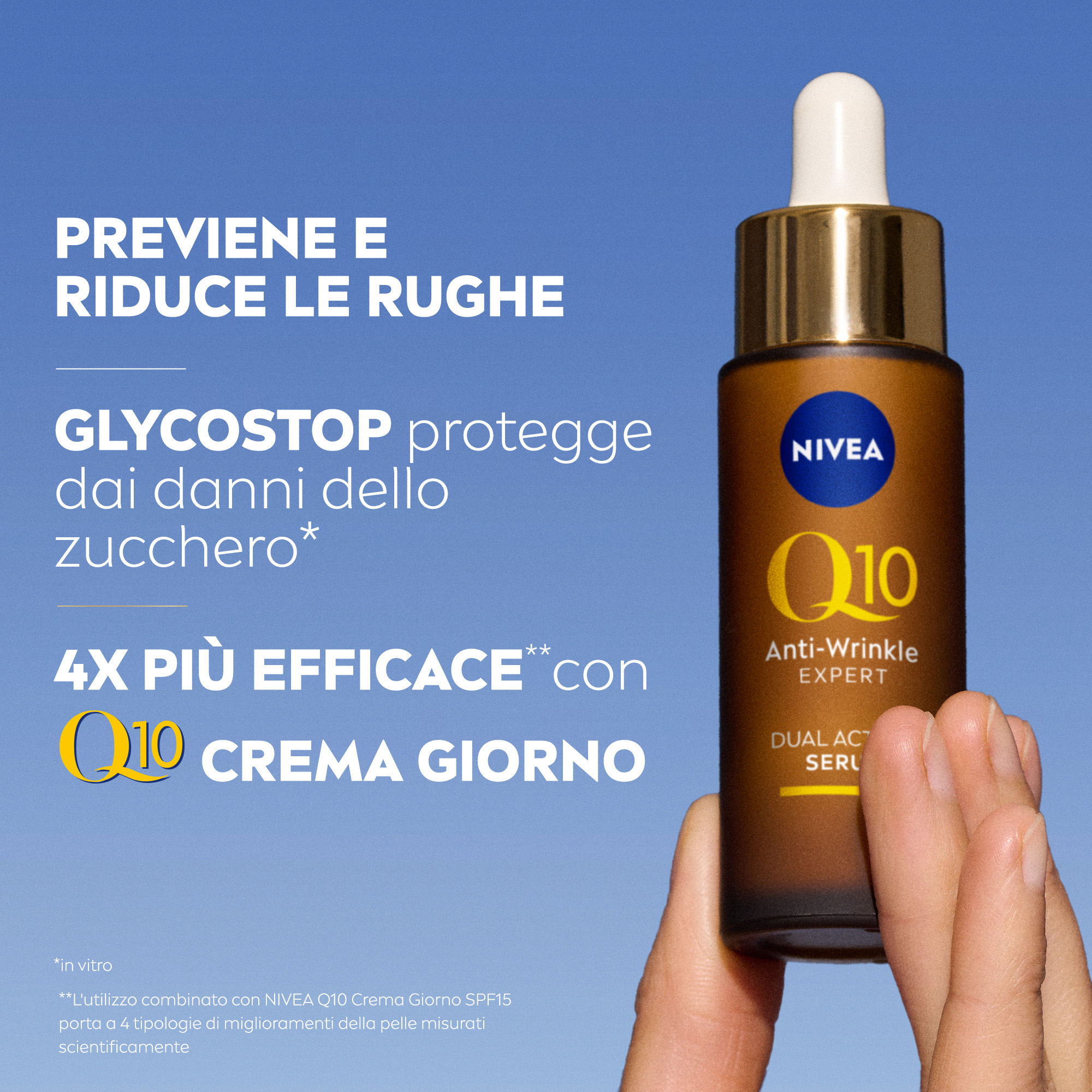 Nivea Q10 Anti-Rughe Expert Siero Viso Doppia Azione 30 ml, Siero viso antirughe con Q10 rimpolpante
