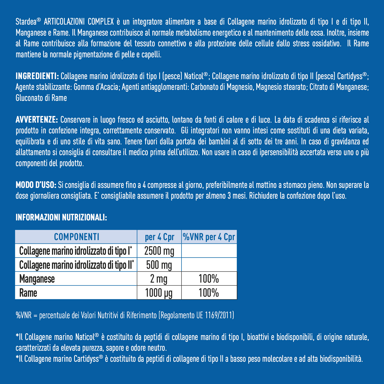 STARDEA ARTICOLAZIONI COMPLEX  Compresse - COLLAGENE TIPO I & TIPO II - INTEGRATORE ALIMENTARE - BENESSERE ED ELASTICITA' ARTICOLARE