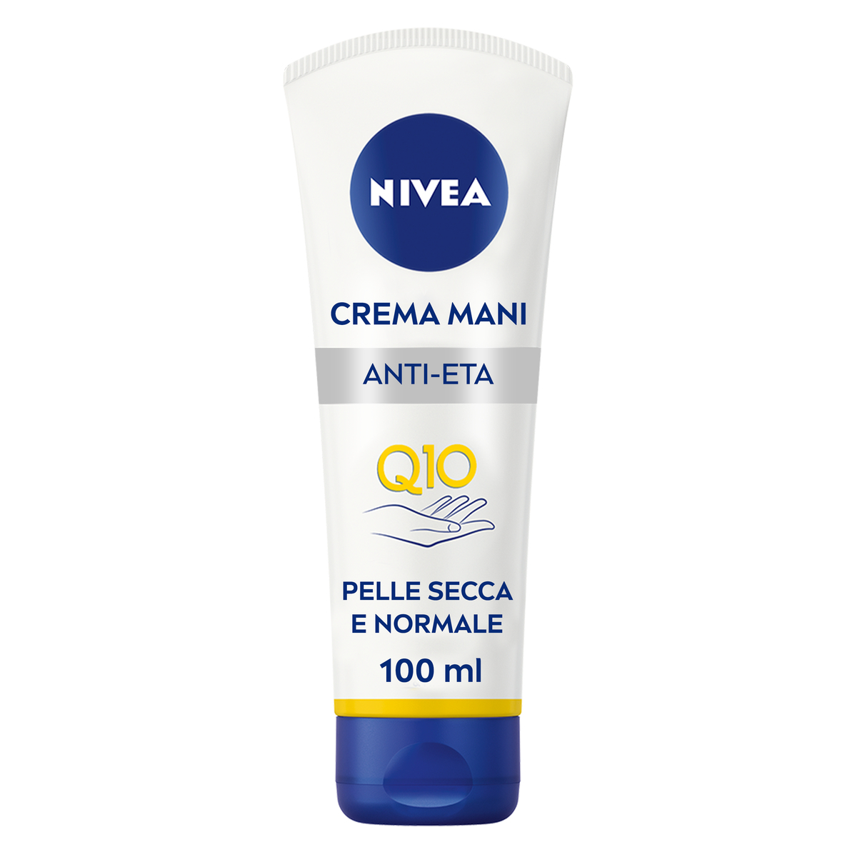 Nivea Q10 Crema Mani 3in1 Anti-Età Q10 100 ml, Crema mani idratante antirughe e antimacchie con Q10