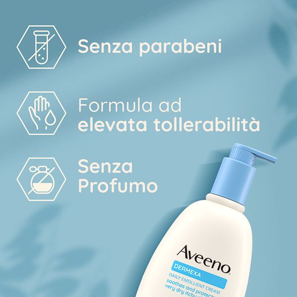 Aveeno Dermexa Crema Idratante Per Pelle Molto Secca e con Prurito, adatto per pelle con tendenza atopica e soggetta a eczema, Senza Profumo 500 ml