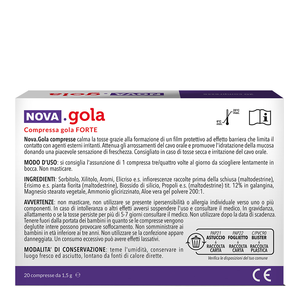 Nova Gola Compresse Gola Forte 20 Compresse