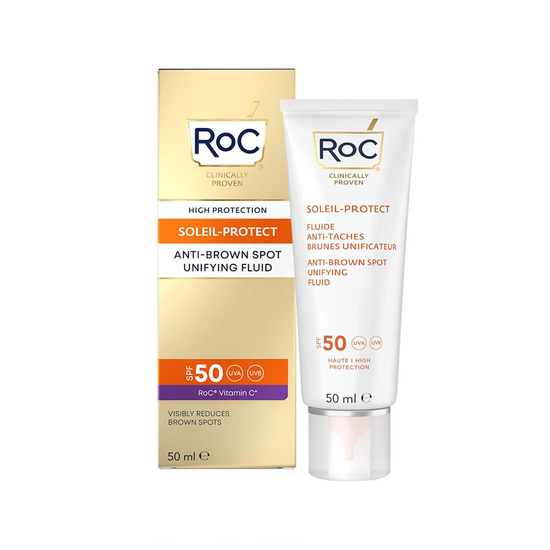 Roc Fluido Solare Viso SPF 50 Antimacchie TINTED