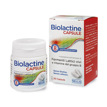 Biolactine Capsule Integratore di fermenti Lattici e Vitamine 20 Capsule