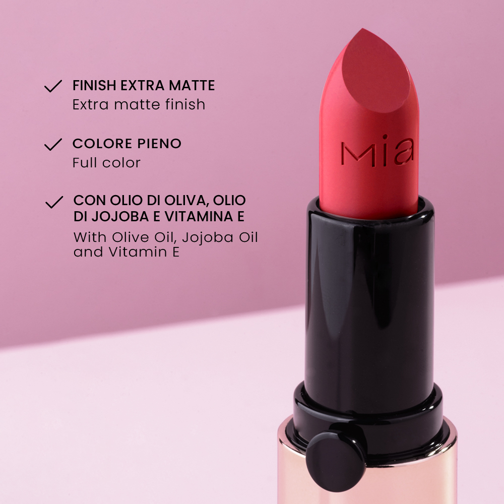 Mia Makeup - Glam Flow Lipstick - Rossetto Matte A Lunga Tenuta N.10 Inexplicable
