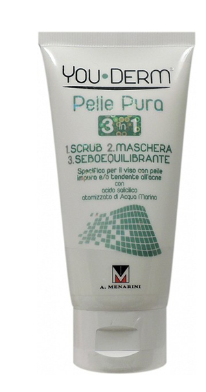 YouDerm Pelle Pura 3 in 1 Scrub e Maschera Seboequilibrante 75 ml