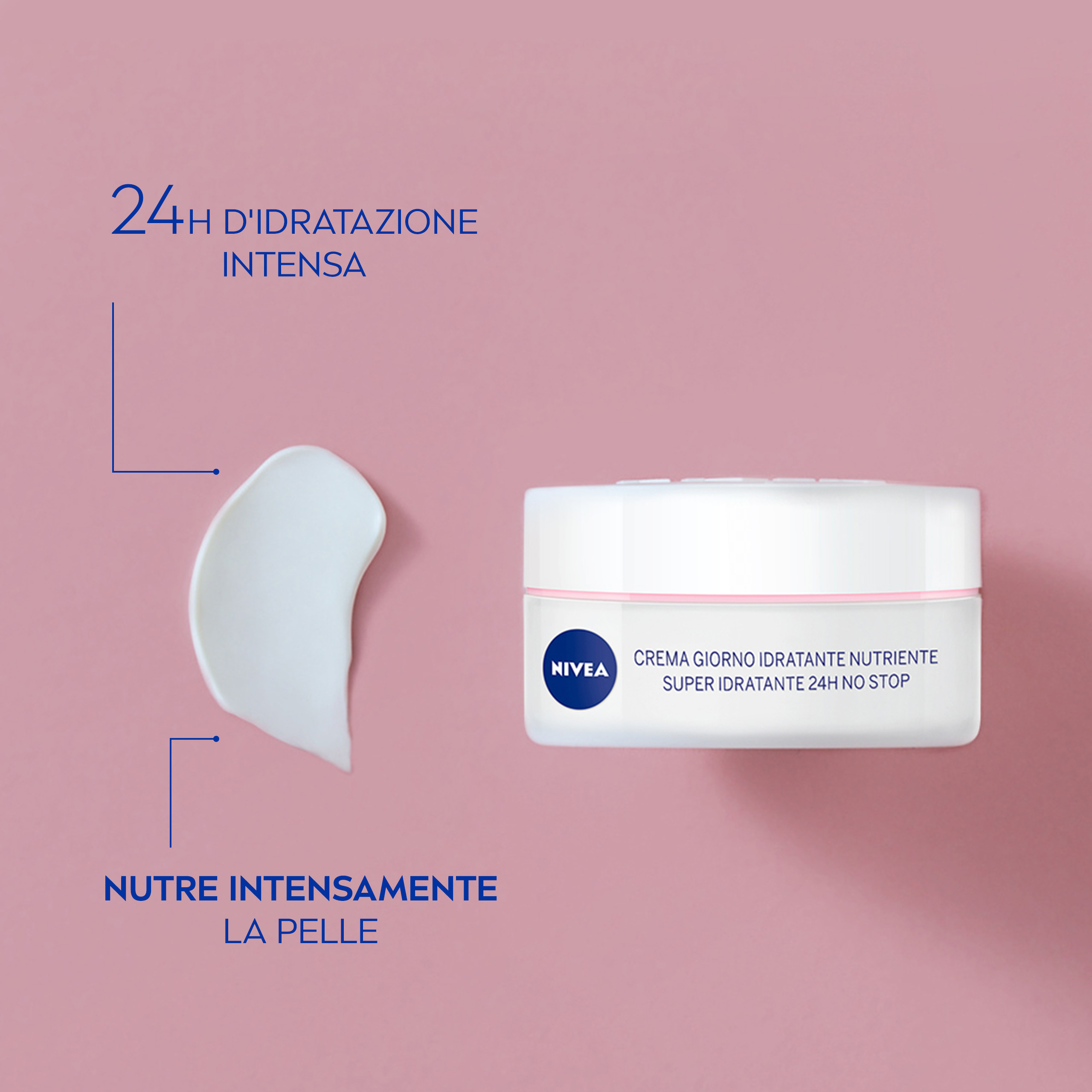 Nivea Crema Giorno Nutriente 24h Idratazione SPF15 50 ml, Crema viso idratante pelle secca
