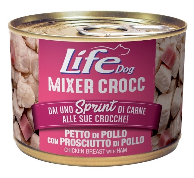 LIFEPETCARE LIFE CANE MIXER CROCC PETTO DI POLLO PROSCIUTTO 150GR (lattina)