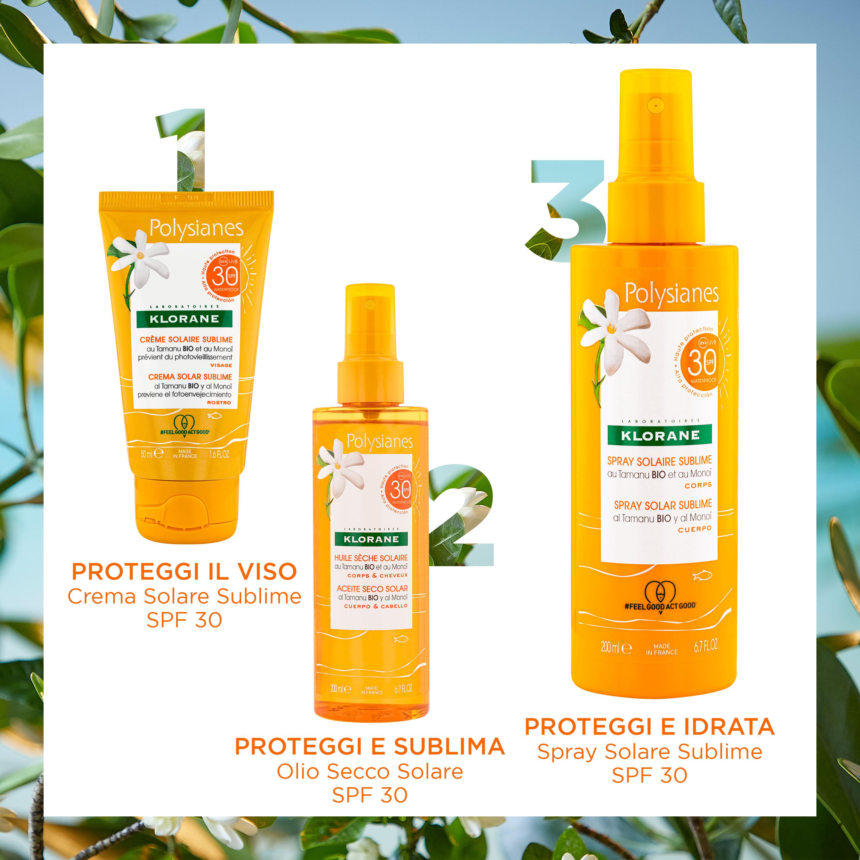 Klorane - Olio Secco Solare SPF30 Corpo E Capelli 200 ml