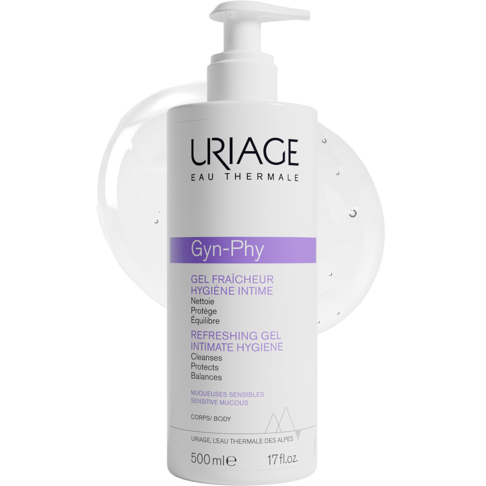 URIAGE GYN-PHY Gel detergente intimo rinfrescante per l'igiene quotidiana delle zone intime - 500 ml