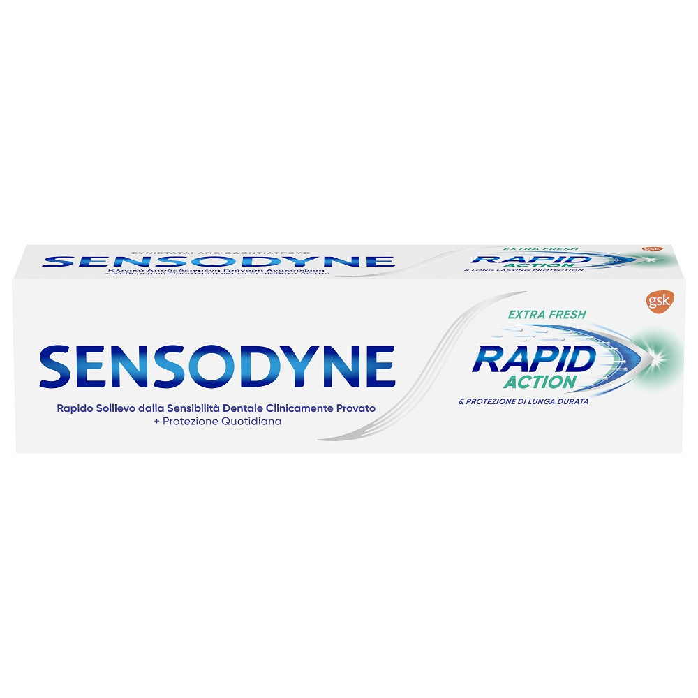 Sensodyne Rapid Action Dentifricio Quotidiano Denti Sensibili Igiene Dentale Extra Fresh 75 ml