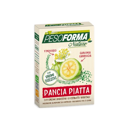Pesoforma Nature Pancia Piatta - Integratore con enzimi digestivi - 30 compresse