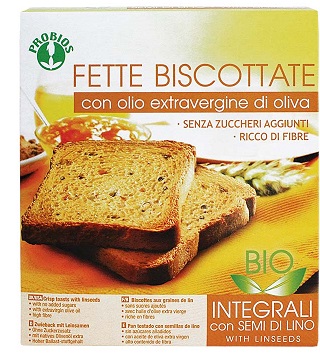 Probios Fette Biscottate Integrali Con Semi Di Lino Biologico 270 g