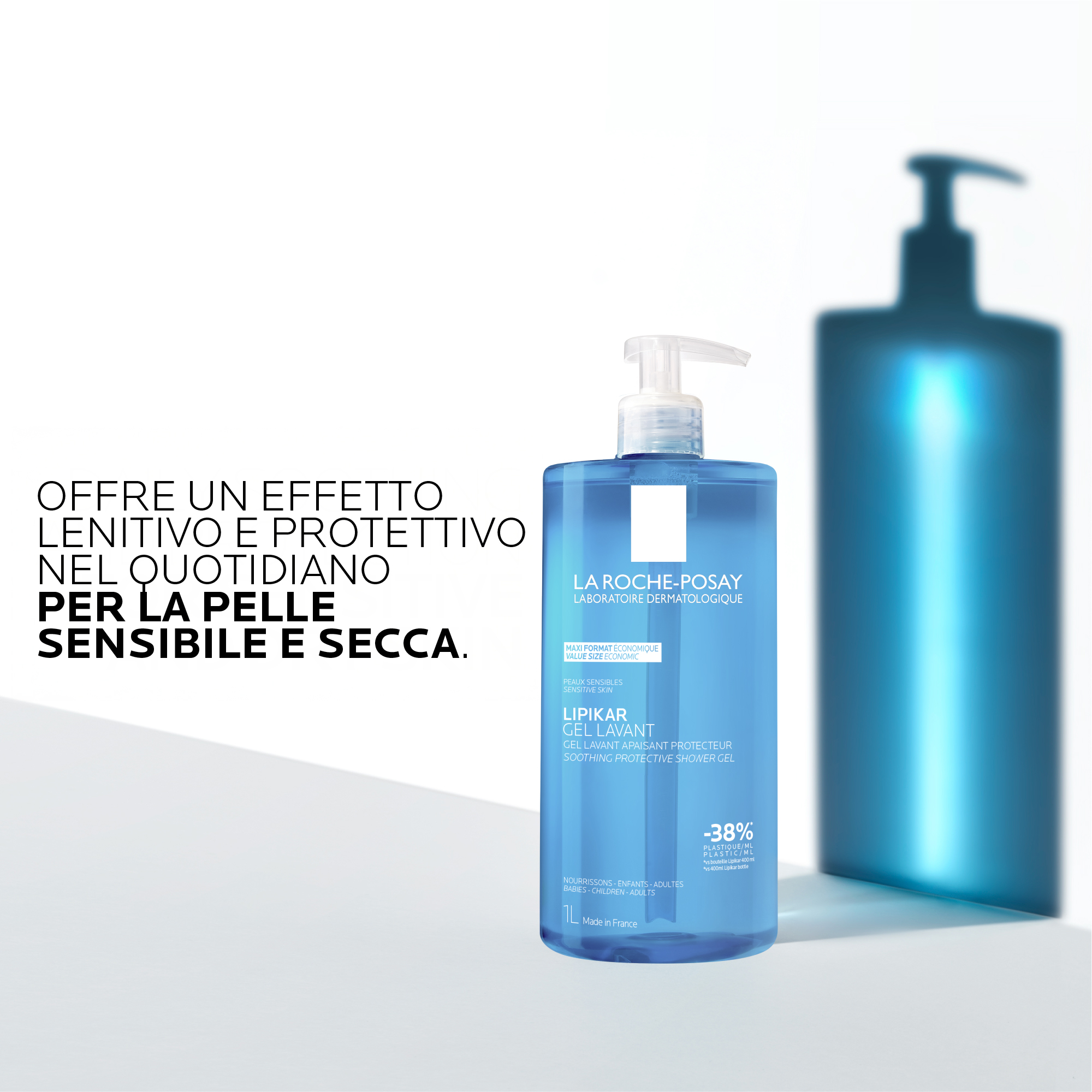 La Roche-Posay Lipikar - Gel Lavant Gel Doccia Detergente Delicato Per Pelle Secca E Sensibile 1 Litro