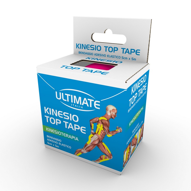 Ultimate Italia Kinesio Top Tape - Bendaggio Adesivo Elastico Fucsia 5 cm x 5 m