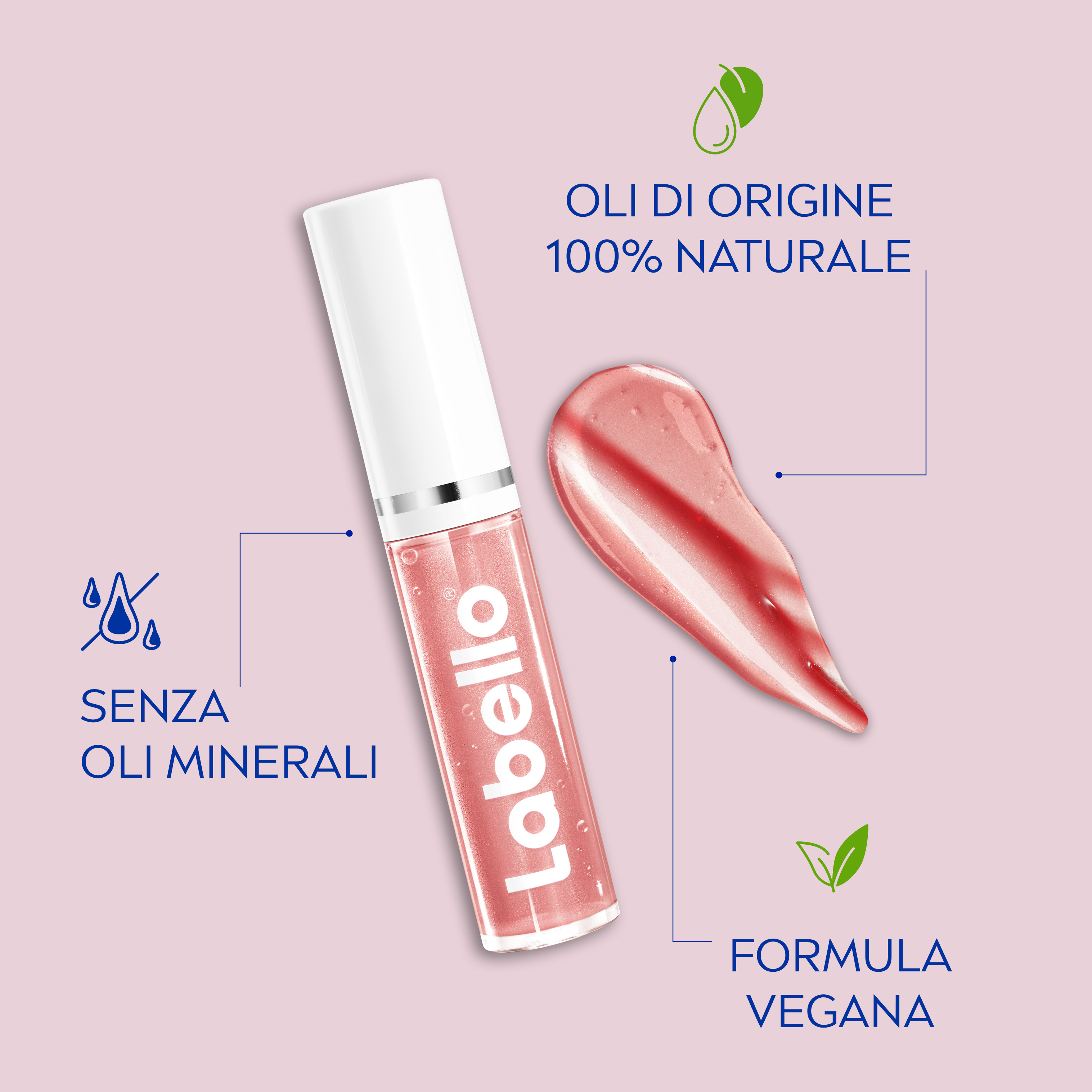 Labello Lip Oil Effetto Glossy – Dress Nude 5.5 ml, Lucidalabbra colorato, volumizzante e idratante