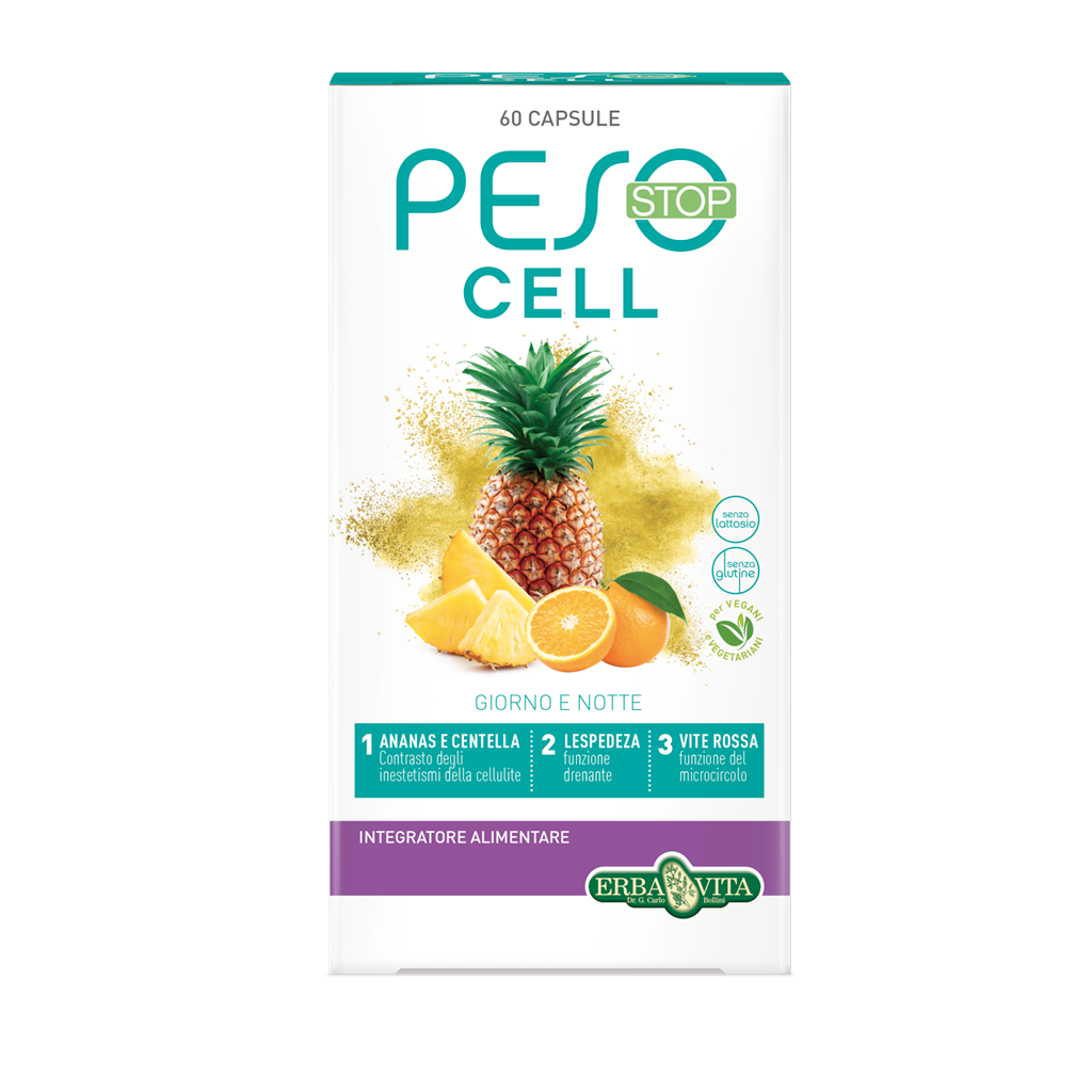 Erba Vita Peso Stop Cell Giorno e Notte Integratore Anticellulite 60 Capsule