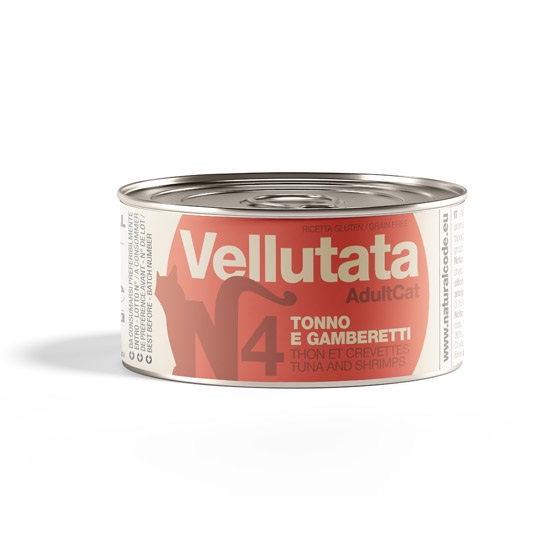 NATURAL CODE GATTO VELLUTATA N4 TONNO GAMBERETTI 85GR (lattina)