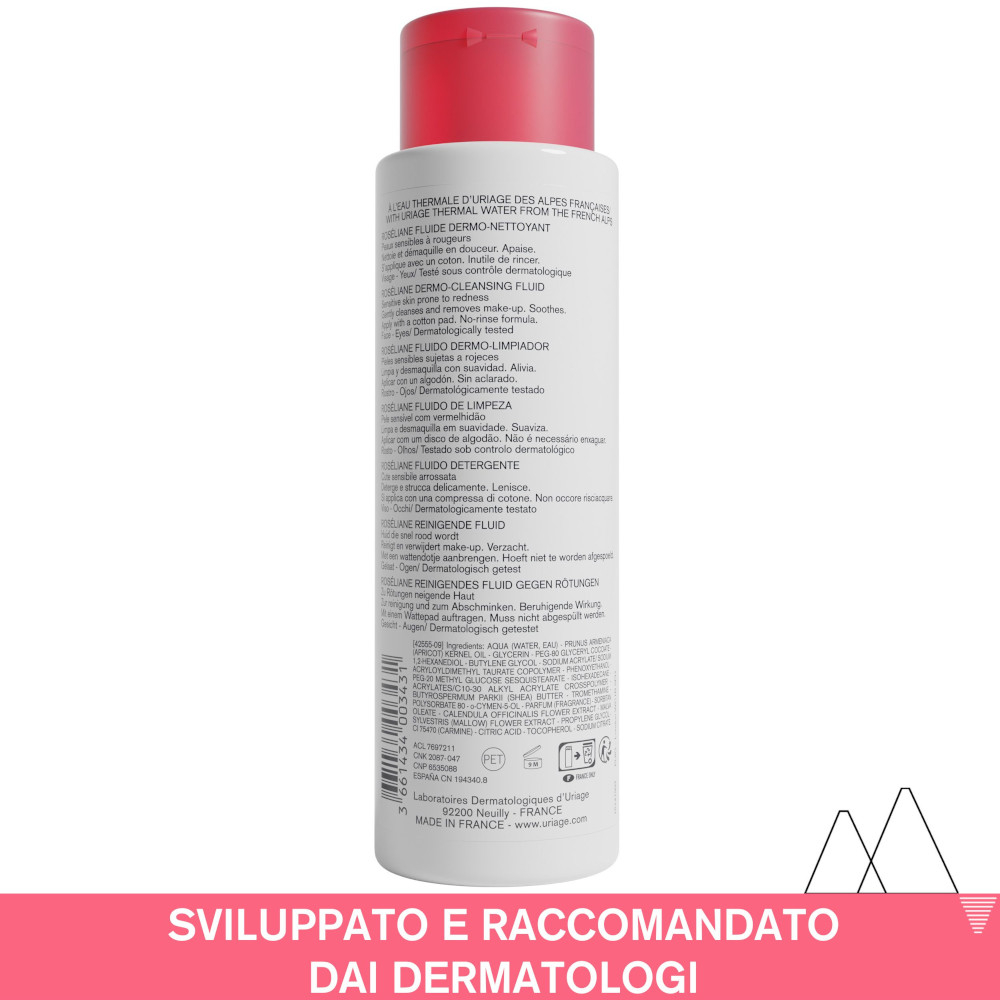 Uriage Roséliane Fluido Dermodetergente Anti-arrossamento Pelle Sensibile 250 ml