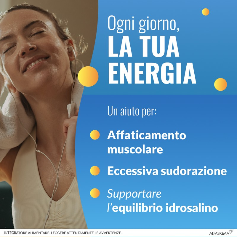 Carnidyn Fast Caldo e Affaticamento, integratore di Sali minerali, magnesio e potassio, zinco e selenio, con Carnitina, utile in caso di spossatezza da caldo o attività sportiva -  20 bustine